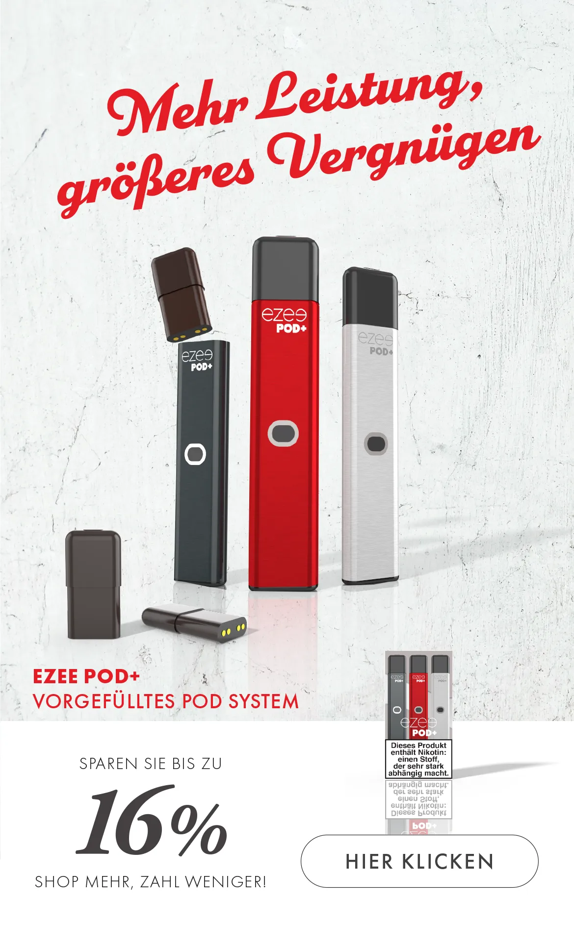 Ezee Pod+ Vape System e-zigarette mit nikotin 