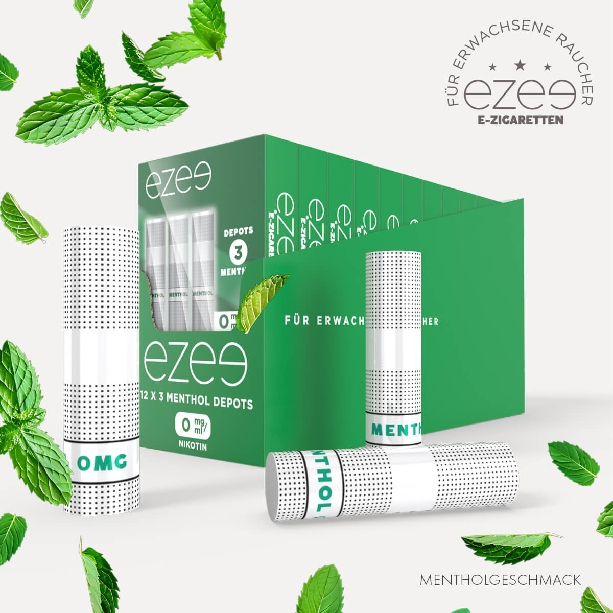 Ezee E-Zigaretten Depots Menthol Nikotinfrei 36 Stk.