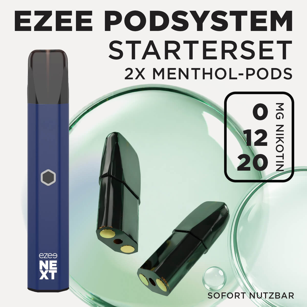 Ezee Next Pod Starterset Blau - Menthol Nikotinfrei