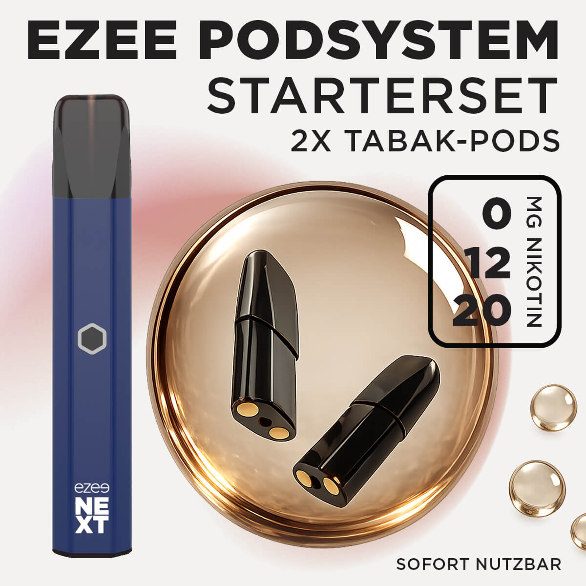 Ezee Next Pod Starterset Blau - Tabak 12mg Nikotin