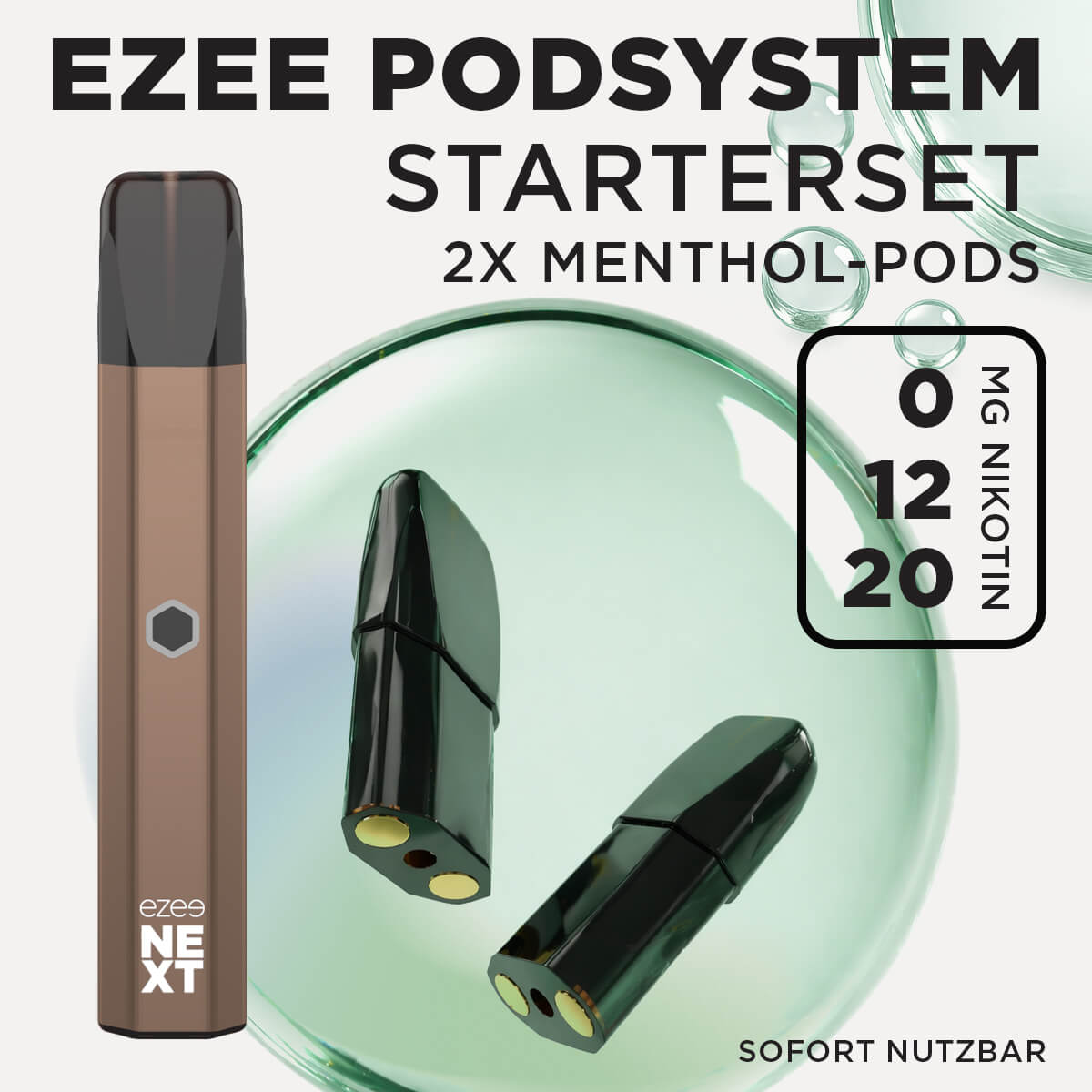 Ezee Next Pod Starterset Braun - Menthol 12mg Nikotin