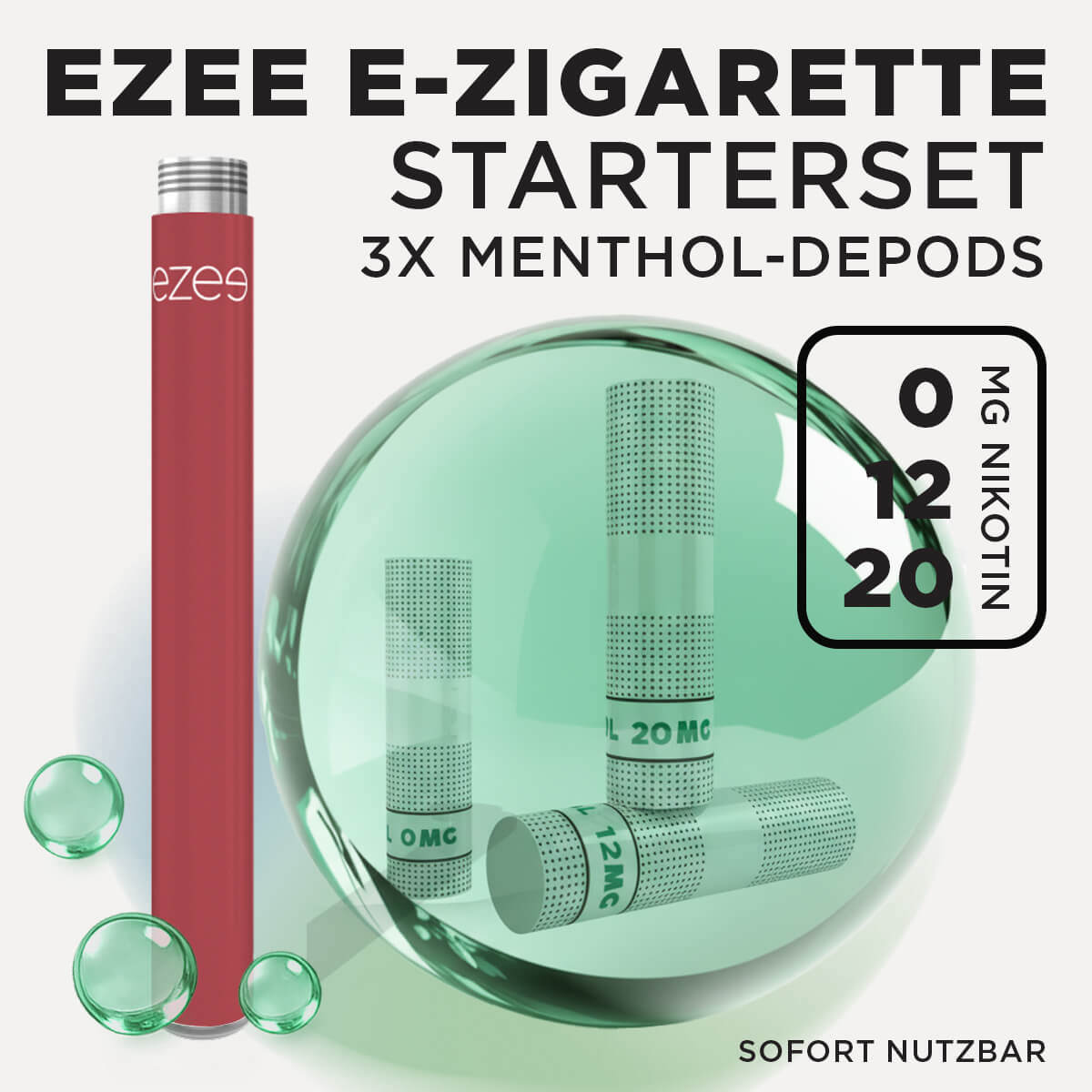 Ezee Cigalike Starterset Rot - Menthol Nikotinfrei