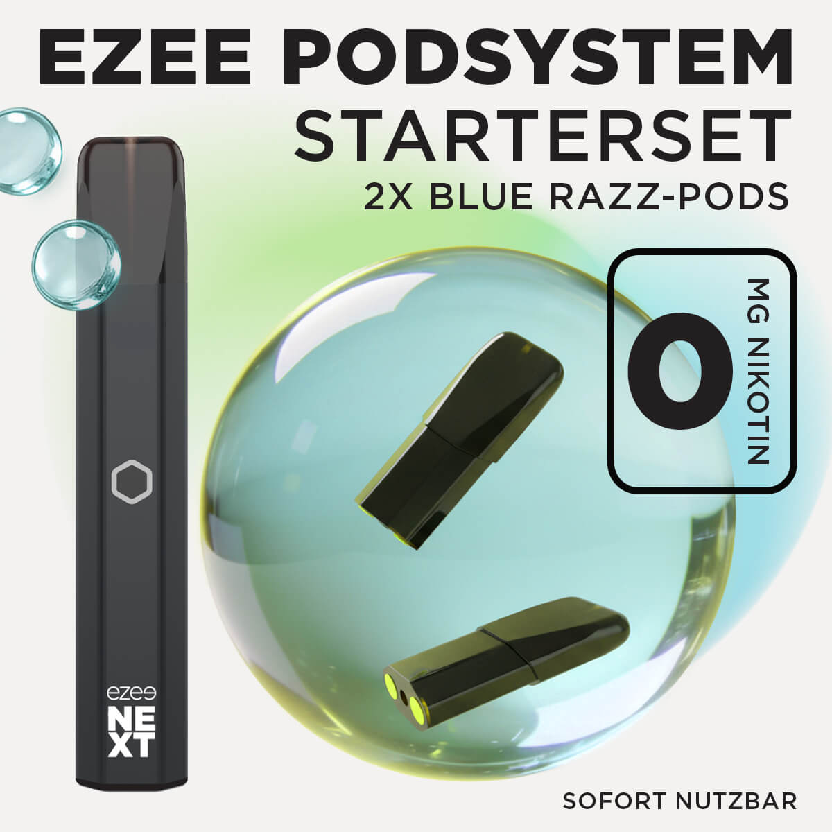 Pod System Schwarz - Blue Razz Nikotinfrei