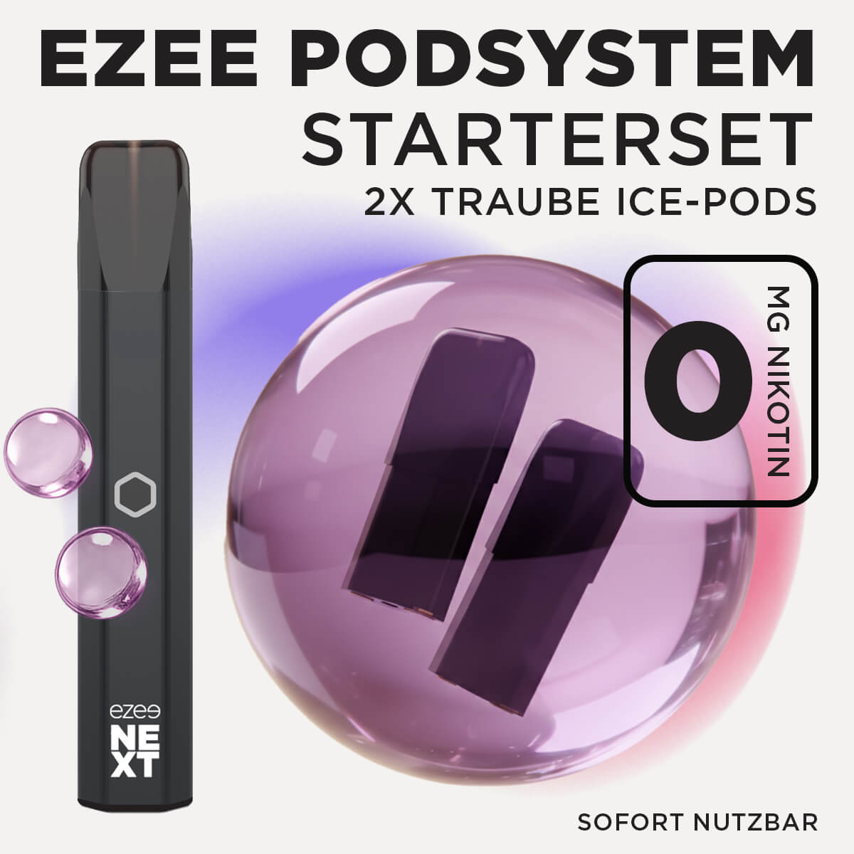 Pod System Schwarz - Traube Ohne Nikotin