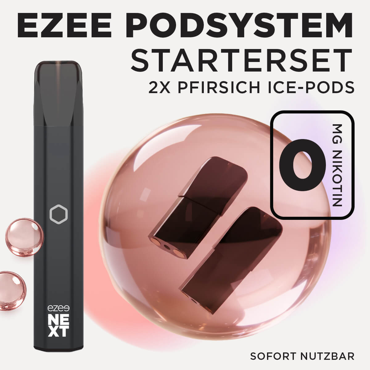 Pod System Schwarz - Pfirsich Nikotinfrei