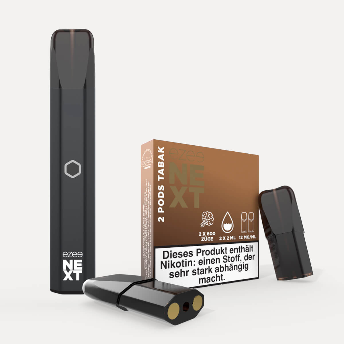 Ezee Next Pod Starterset Schwarz - Tabak 12mg Nikotin