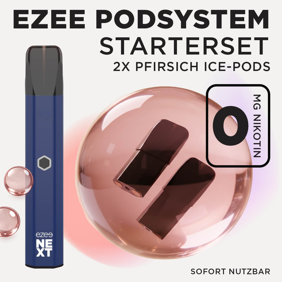 Pod System Blau - Pfirsich Ohne Nikotin