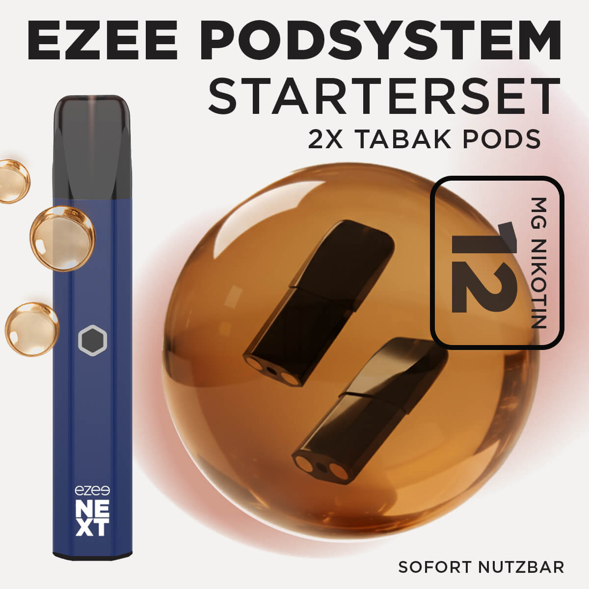 Ezee Next Pod Starterset Blau - Tabak 12mg Nikotin