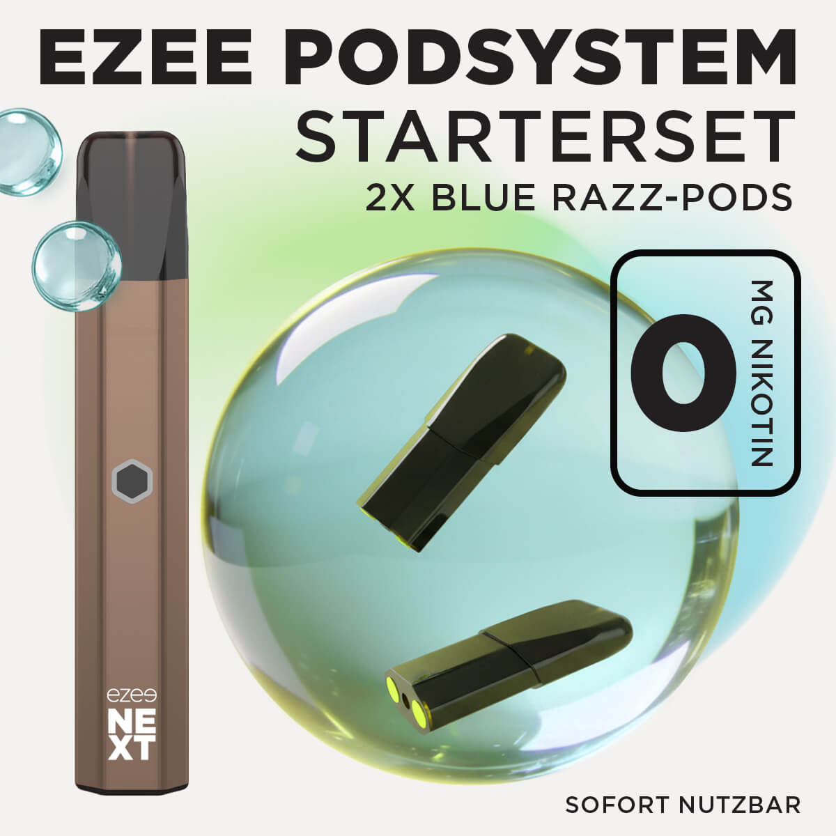 Pod System Braun - Blue Razz Ohne Nikotin