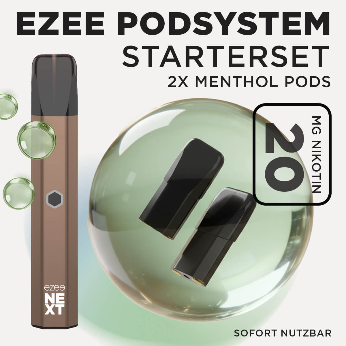 Ezee Next Pod Starterset Braun - Menthol 20mg Nikotin