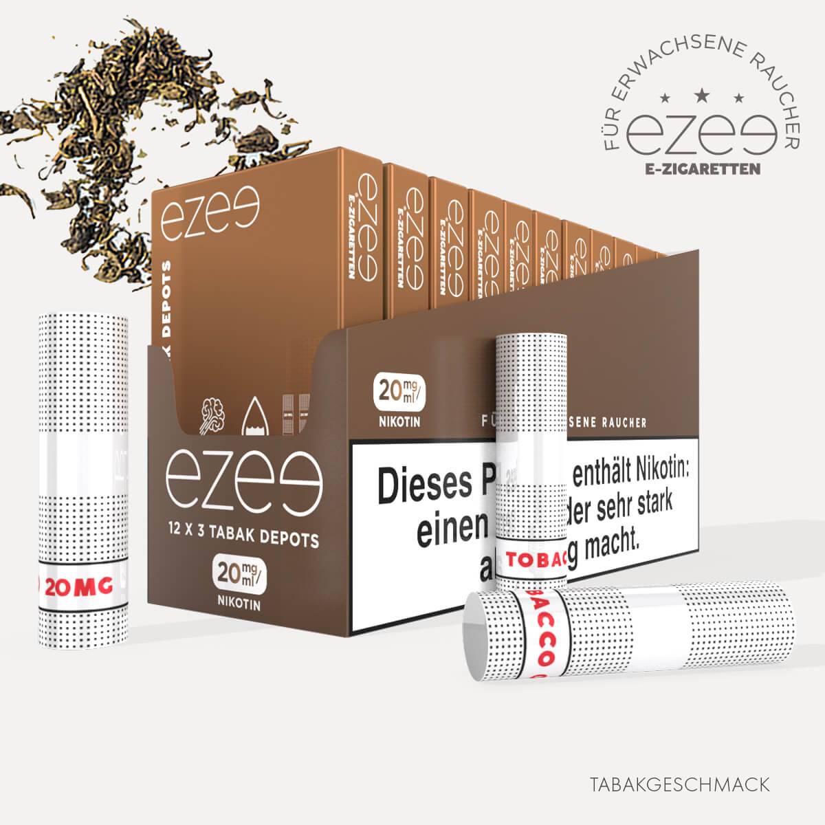 Cigalike Nachfüllkartuschen Tabak 20 mg/ml - 36 Stück