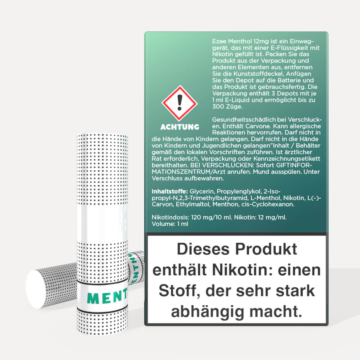 Cigalike Nachfüllkartuschen Menthol 12 mg/ml - 3 Stück