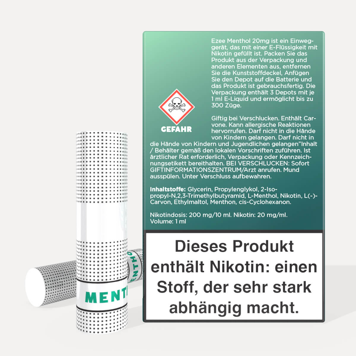 Ezee E-Zigaretten Depots Menthol 20mg/ml Nikotin 3 Stk.