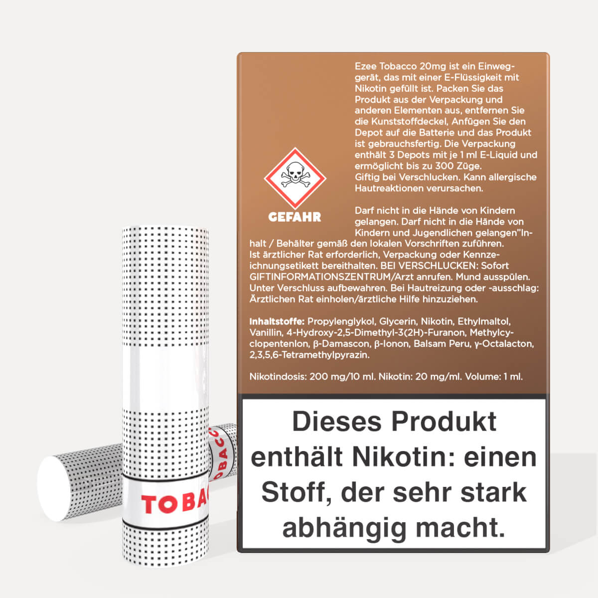 Ezee E-Zigarette Depots Tabak 20mg/ml Nikotin 3 Stk.