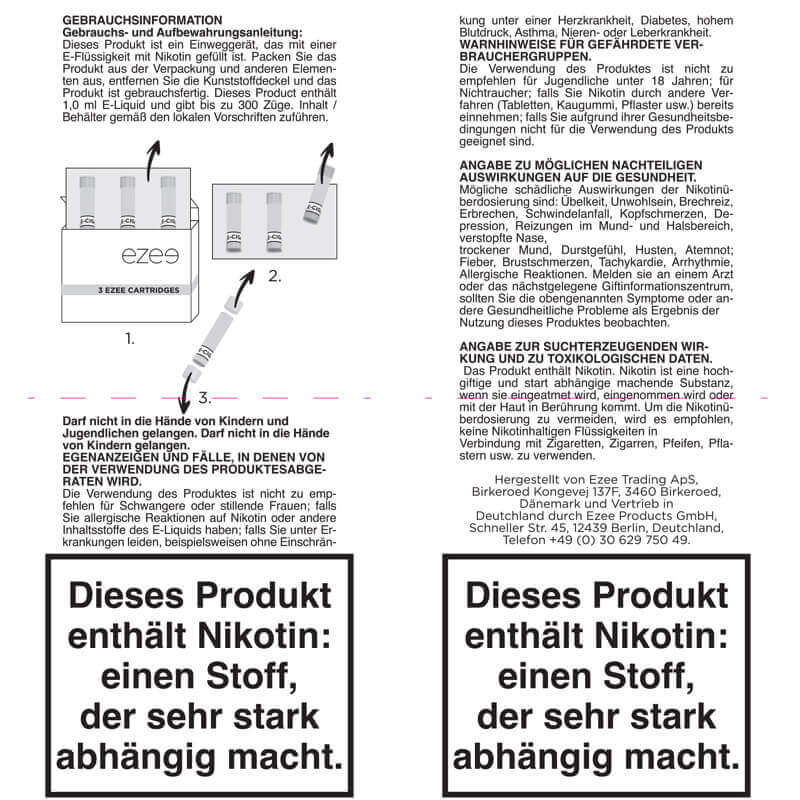 Ezee E-Zigaretten Depots Tabak 12mg/ml Nikotin 3 Stk.