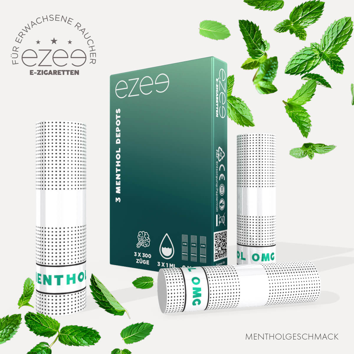 Ezee E-Zigarette Starterset Grün - Menthol Nikotinfrei