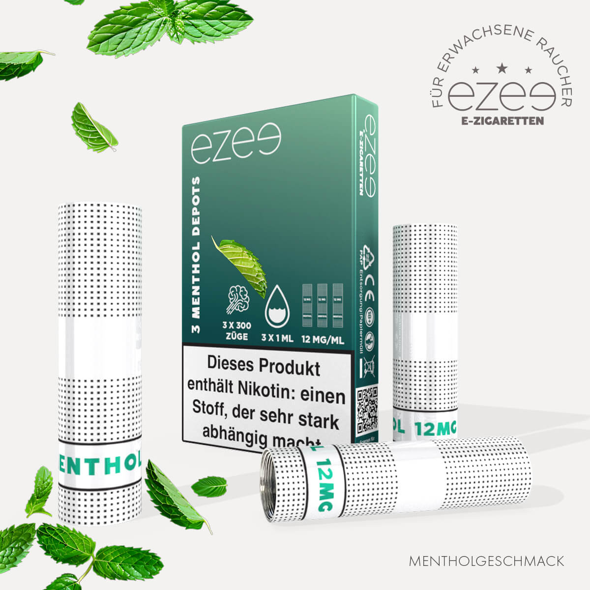 Ezee Cigalike Starterset Grün - Menthol 12mg Nikotin