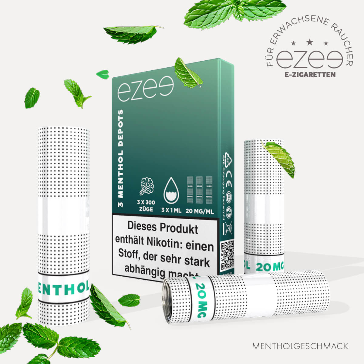 Ezee Cigalike Starterset Rot - Menthol 20mg Nikotin