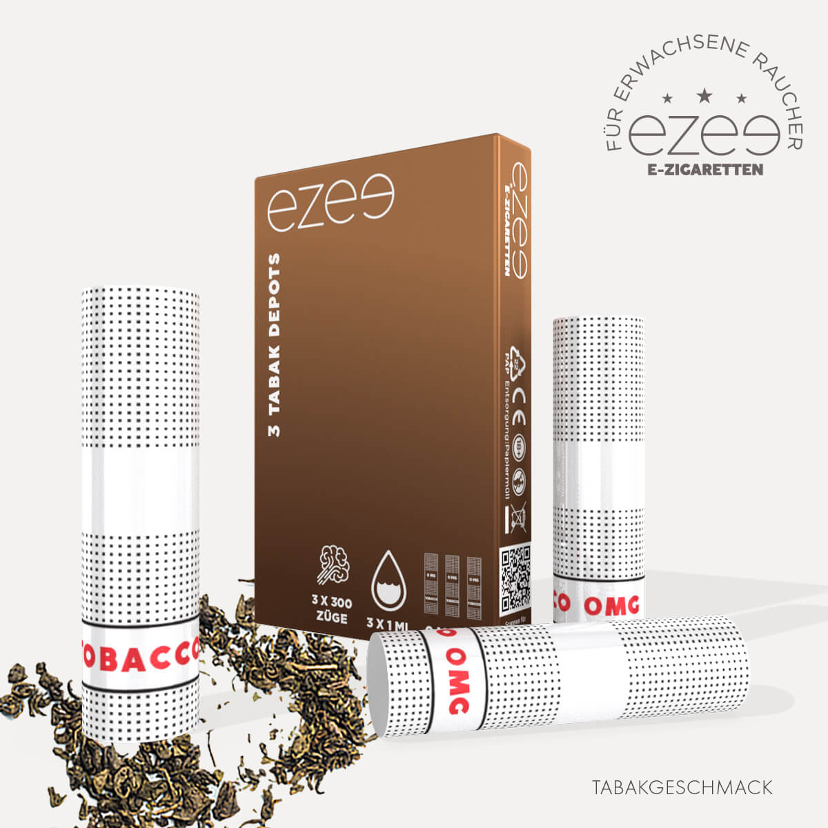 Ezee E-Zigarette Starterset Rot - Tabak Nikotinfrei