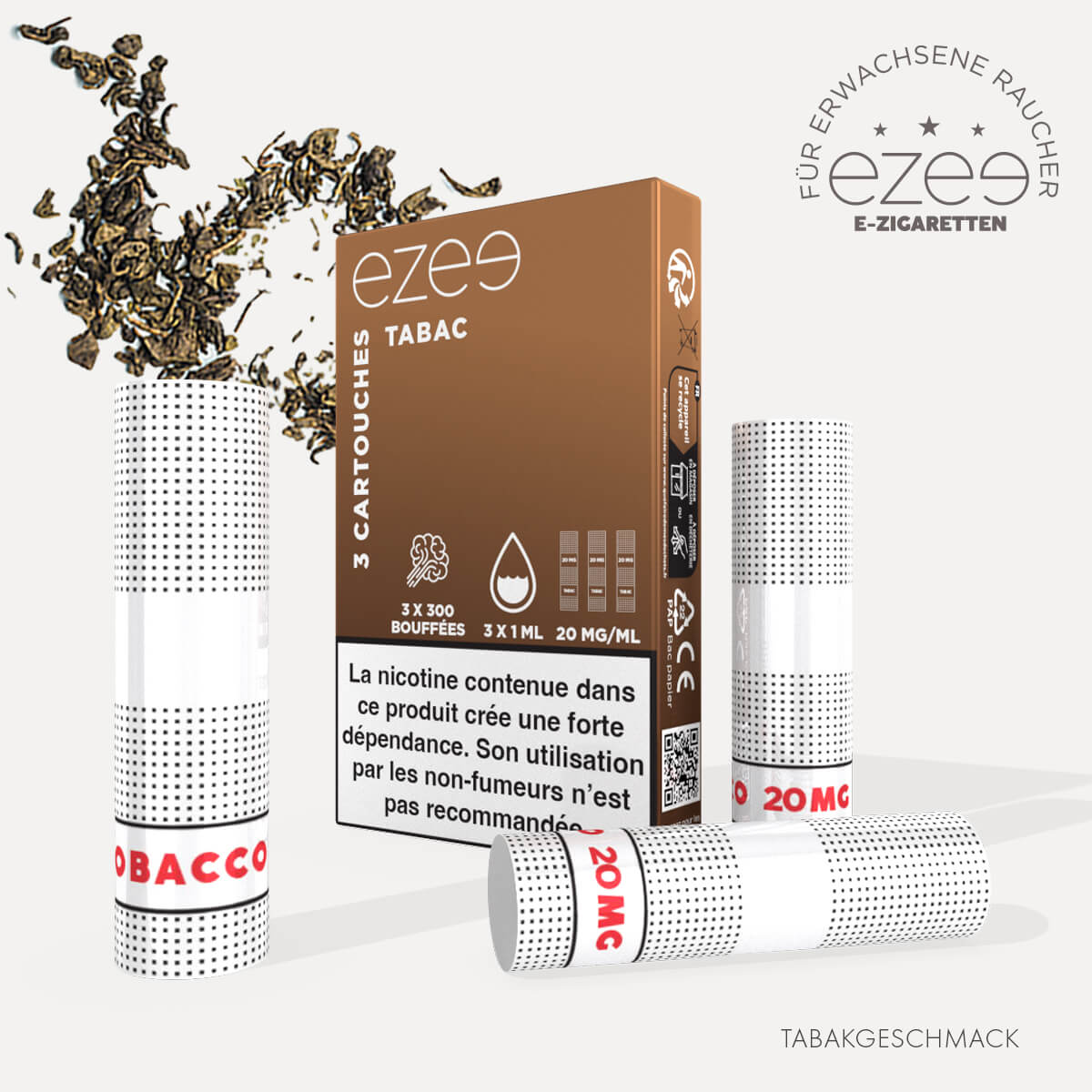 Ezee E-Zigarette Starterset Rot - Tabak 20mg Nikotin