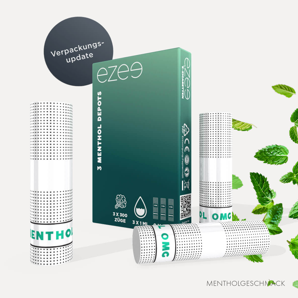 Ezee E-Zigaretten Depots Menthol Nikotinfrei 3 Stk.