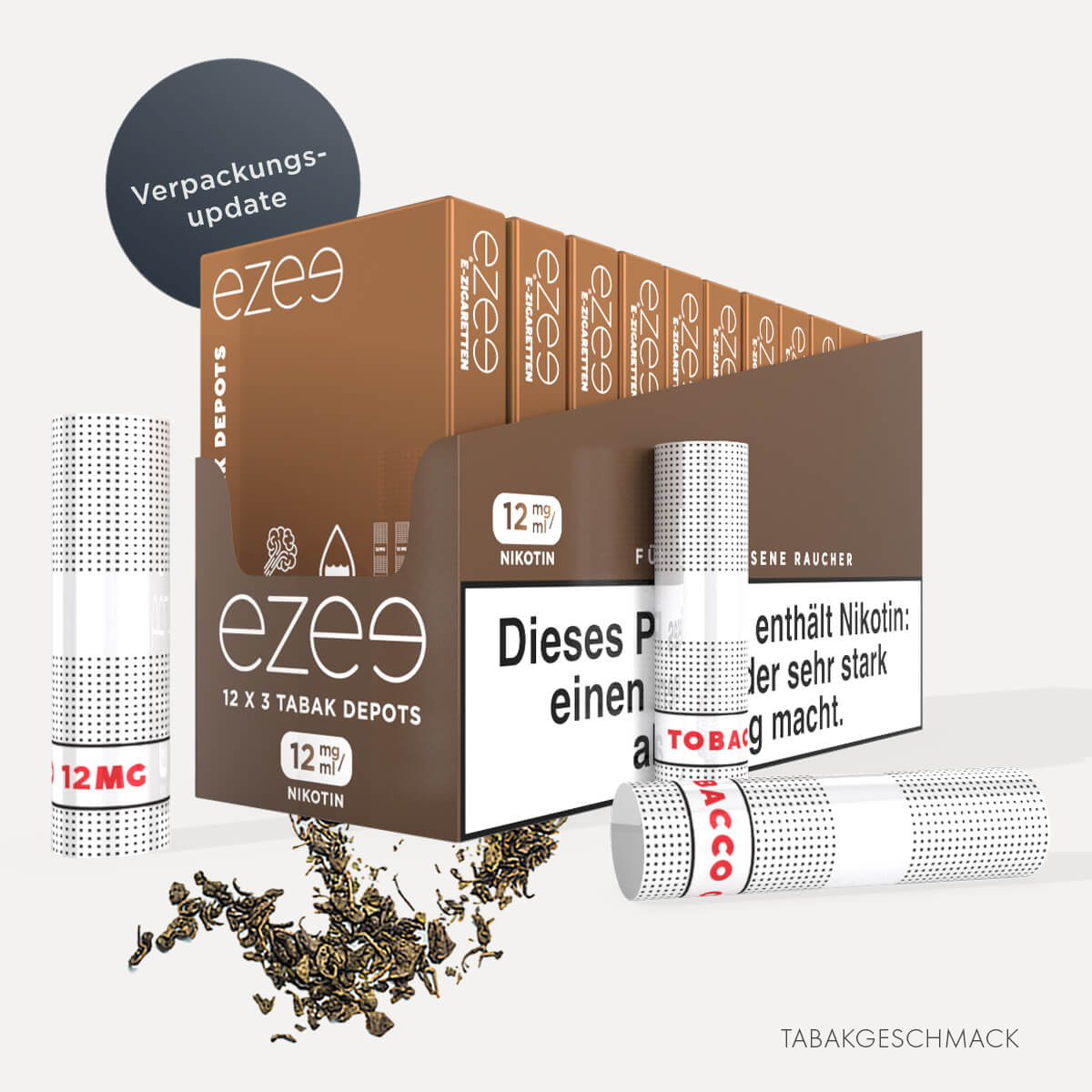 Ezee E-Zigaretten Depots Tabak 12mg/ml Nikotin 36 Stk.