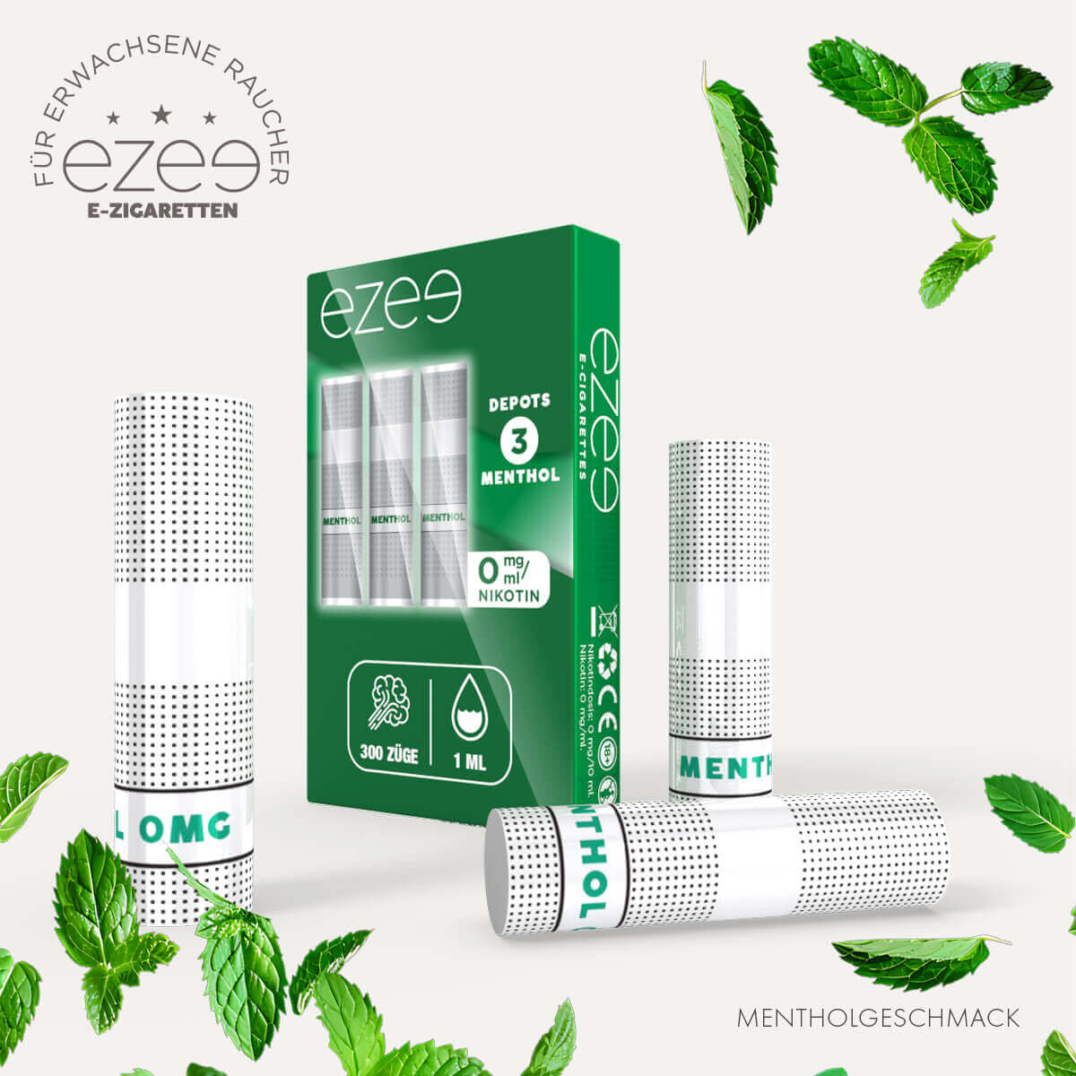 Ezee Depots Menthol 0mg/ml (x3)
