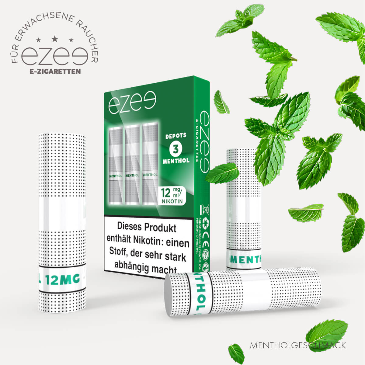 Ezee E-Zigaretten Depots Menthol 12mg/ml Nikotin 3 Stk.