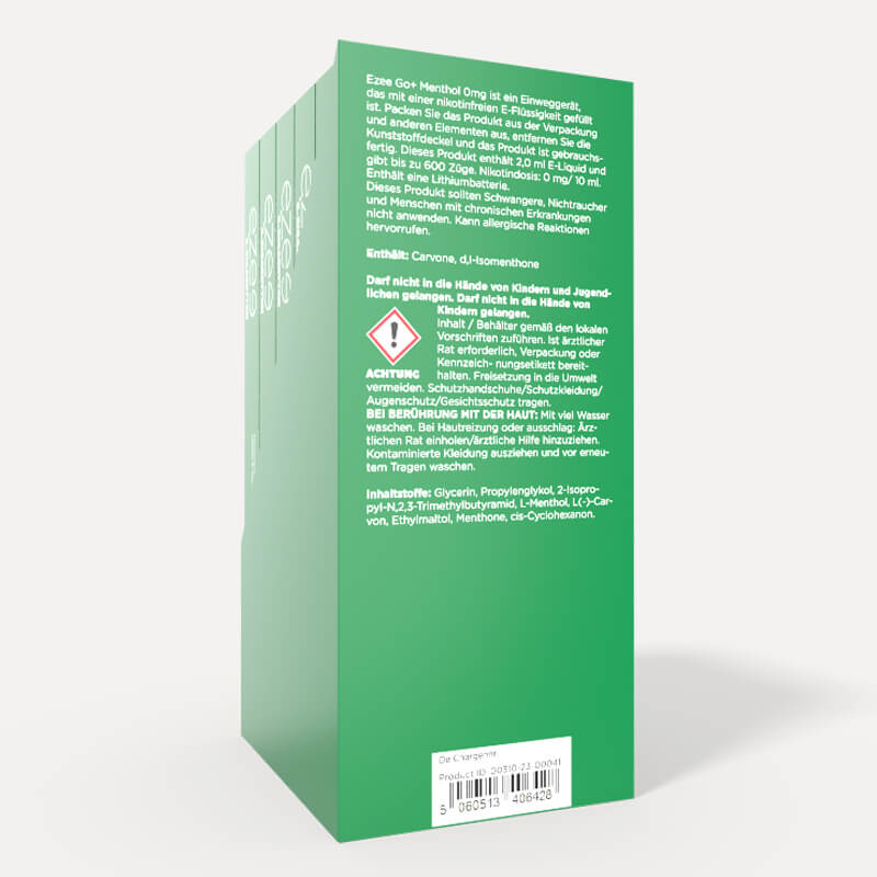 Ezee Go+ Puff Bar Menthol Nikotinfrei 10 Stk.