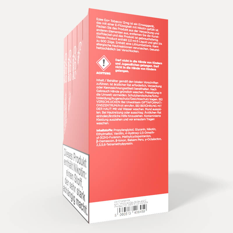 Ezee Go+ Puff Bar Tabak 12mg/ml Nikotin 10 Stk.