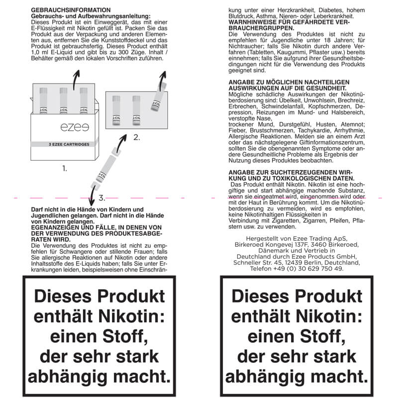 Cigalike Nachfüllkartuschen Tabak 20 mg/ml - 3 Stück