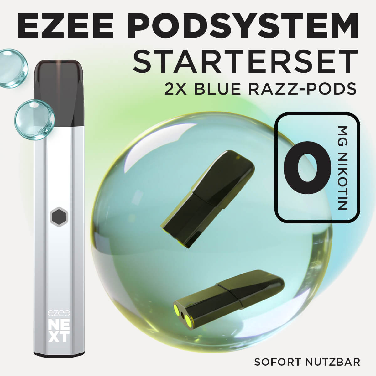 Pod System Silber - Blue Razz Ohne Nikotin