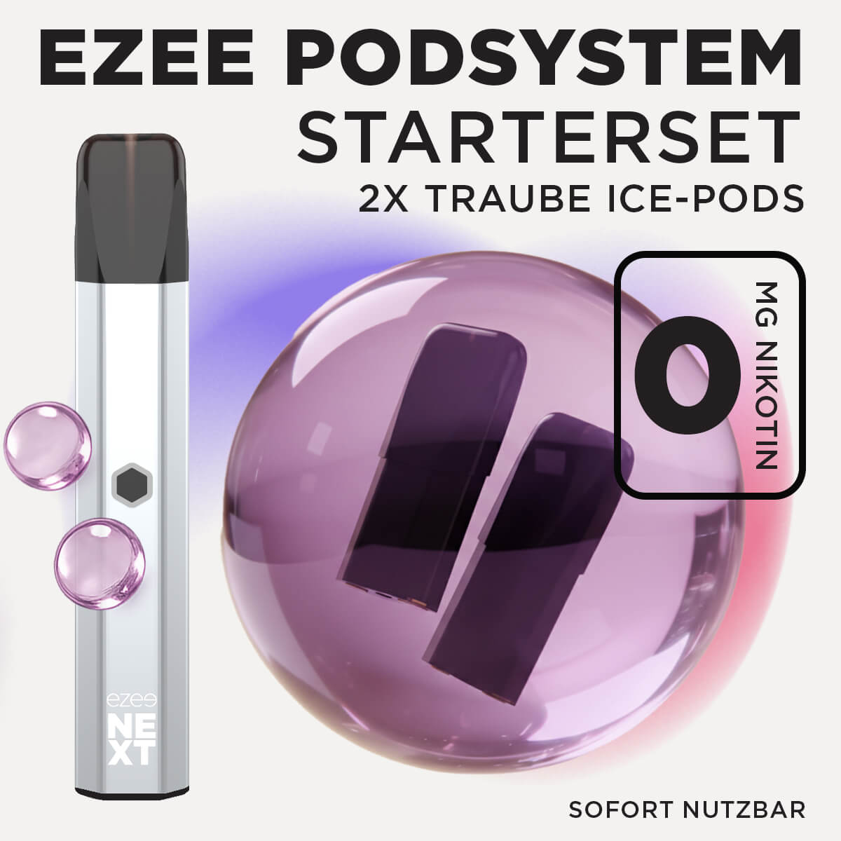 Pod System Silber - Traube Ohne Nikotin