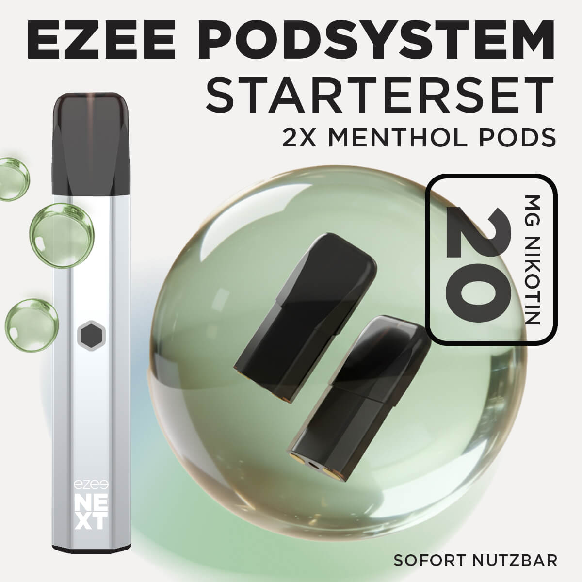 Ezee Next Pod Starterset Silber - Menthol 20mg Nikotin