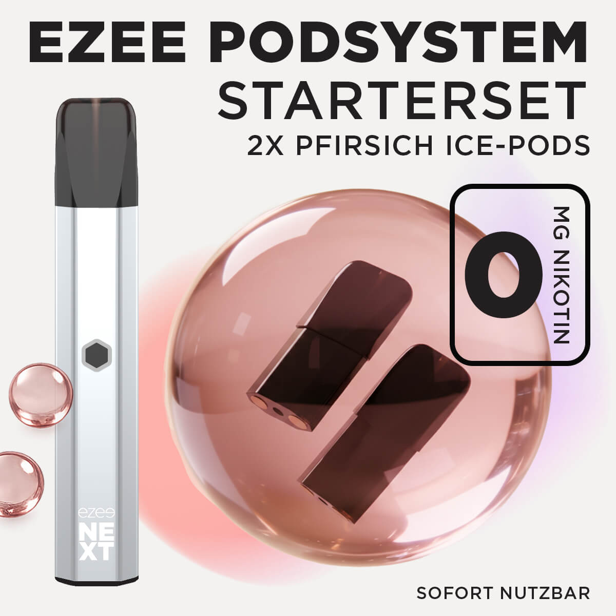 Pod System Silber - Pfirsich Nikotinfrei