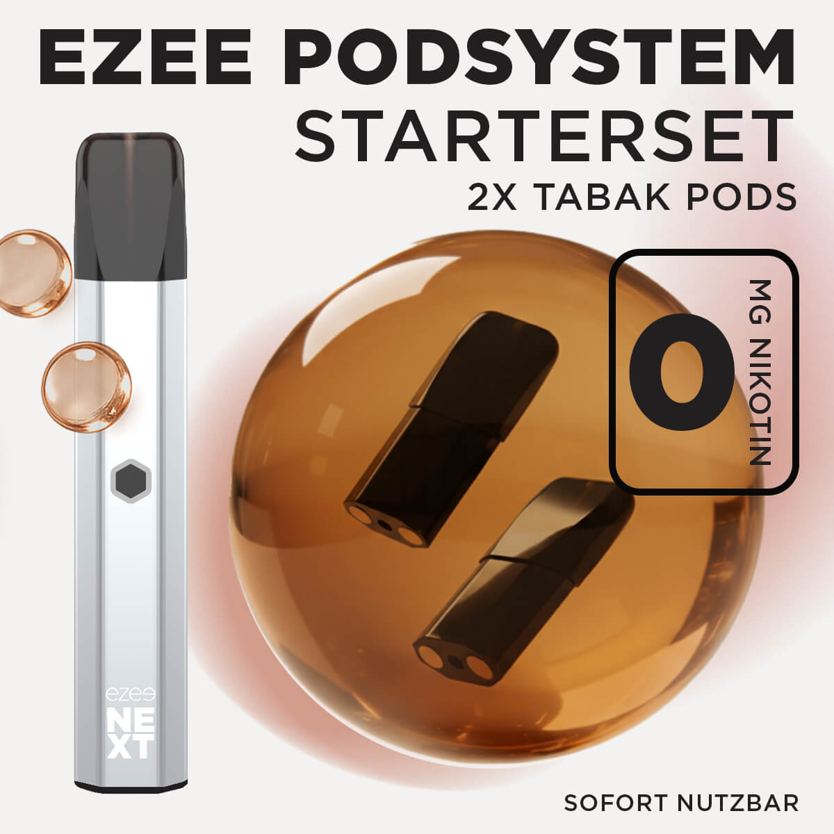 Ezee Next Pod Starterset Silber - Tabak Nikotinfrei
