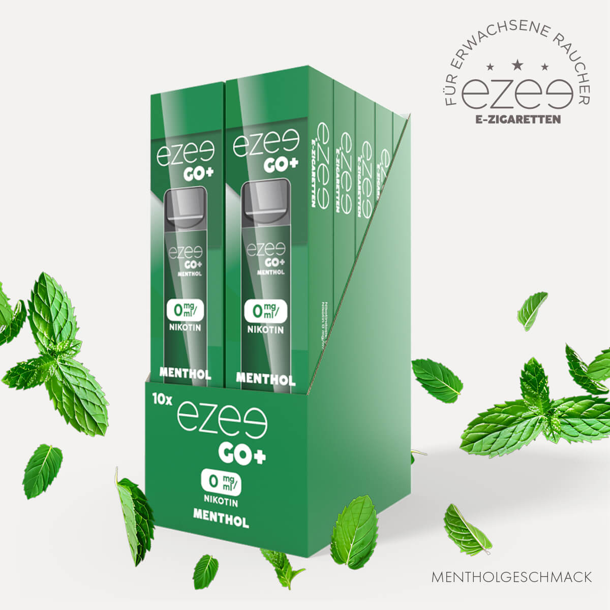 Ezee Go+ Einweg E-Zigarette Menthol Nikotinfrei 10 Stk.